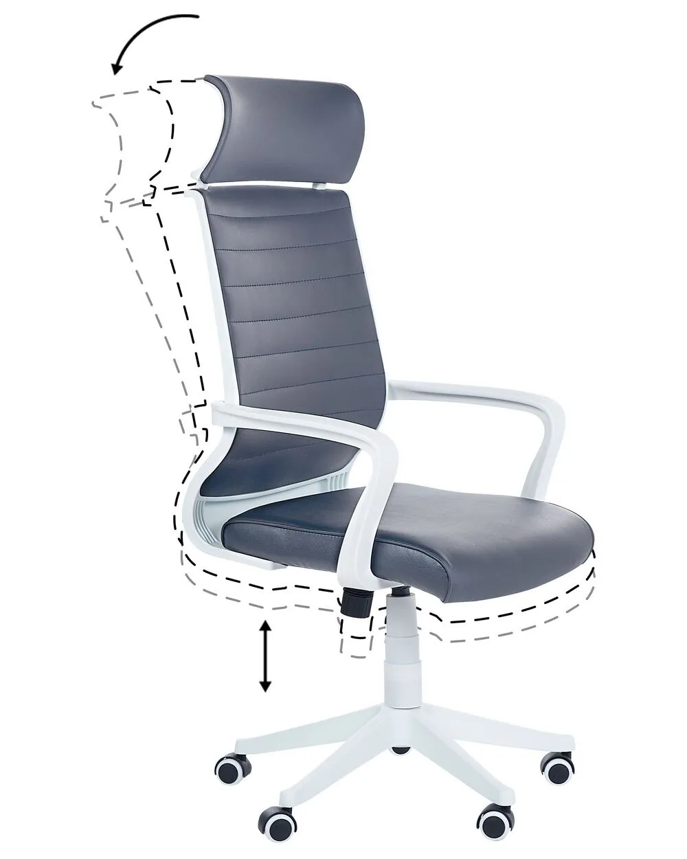 Faux Leather Swivel Office Chair Grey LEADER