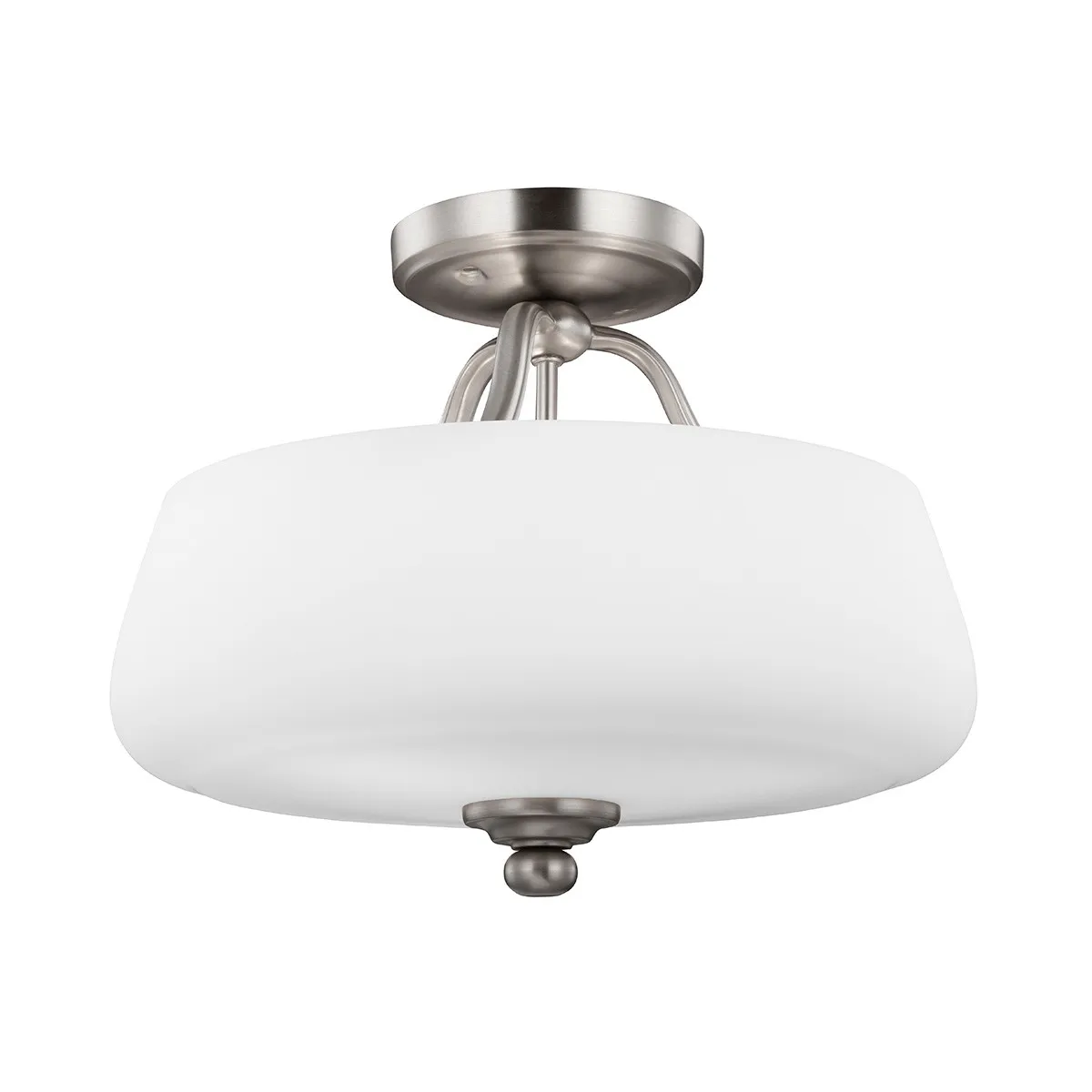 Feiss  Lampada da soffitto rotonda in acciaio con diffusore in vetro con 3 lampadine Vintner - 60W