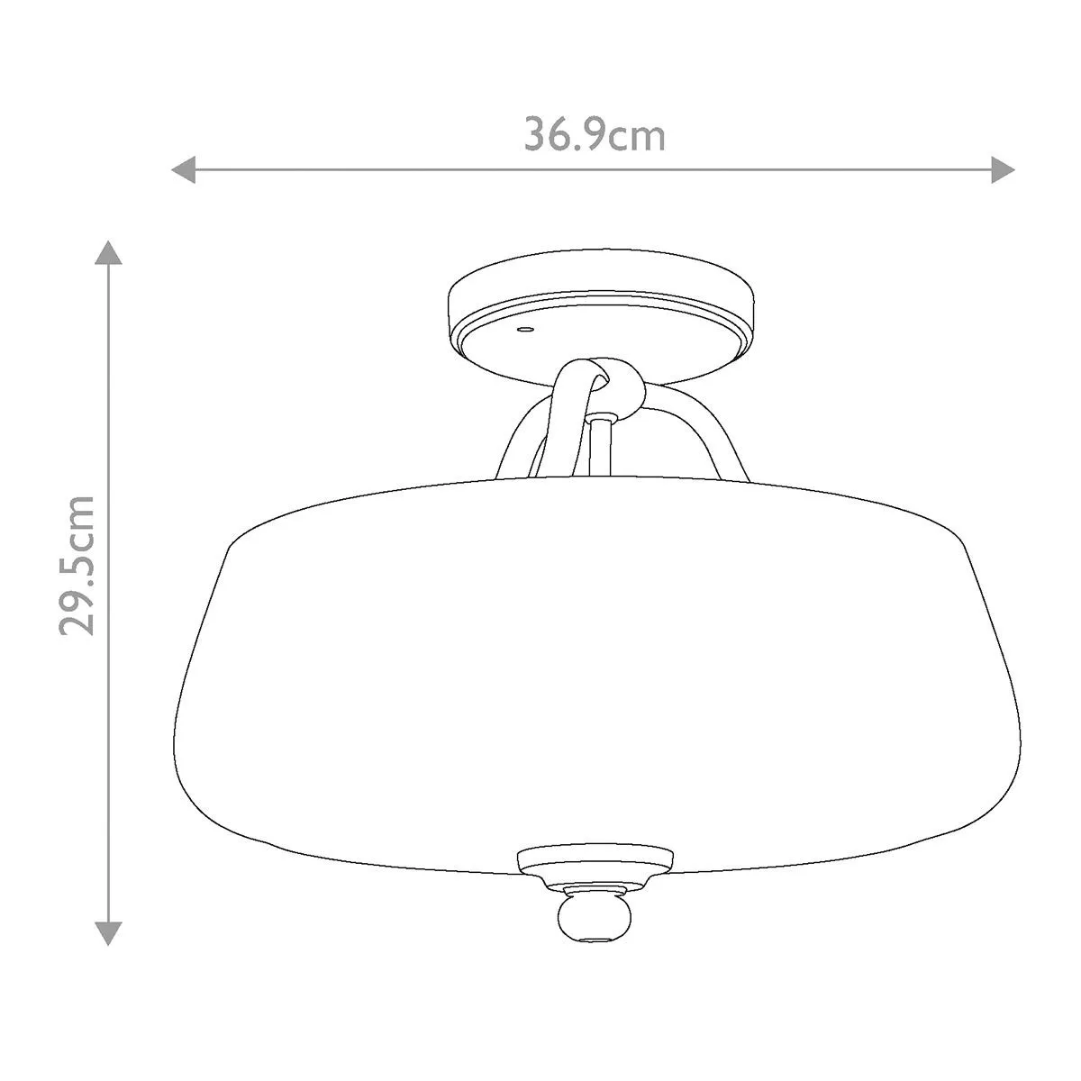 Feiss  Lampada da soffitto rotonda in acciaio con diffusore in vetro con 3 lampadine Vintner - 60W