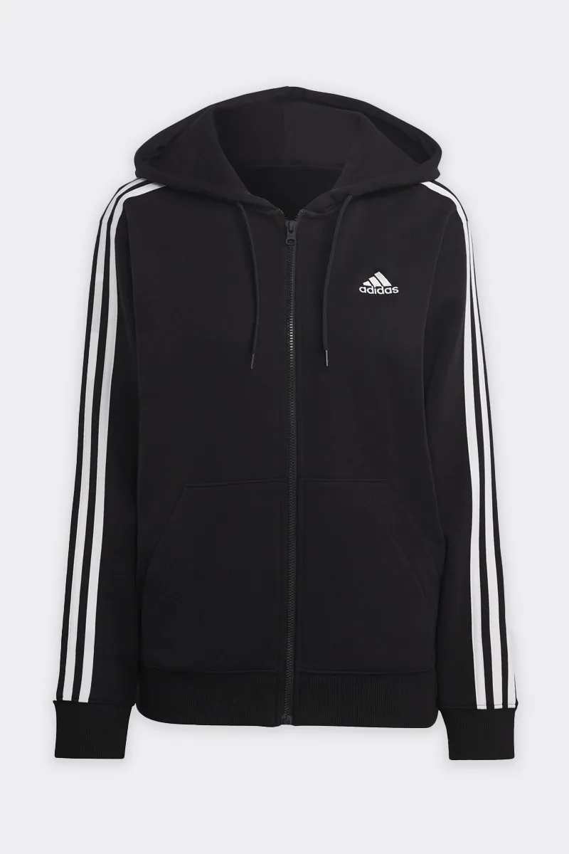 FELPA A ZIP CON CAPPUCCIO SPORTIVA NERA