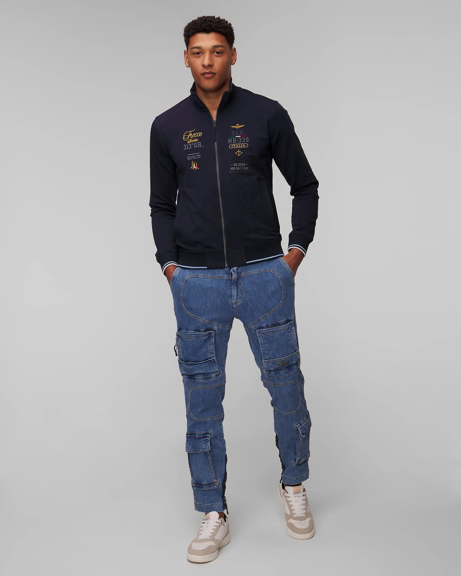 Felpa blu scuro da uomo Aeronautica Militare 241fe1879f419-8347