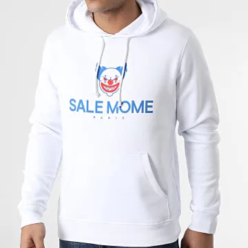 Felpa con cappuccio bianca da clown