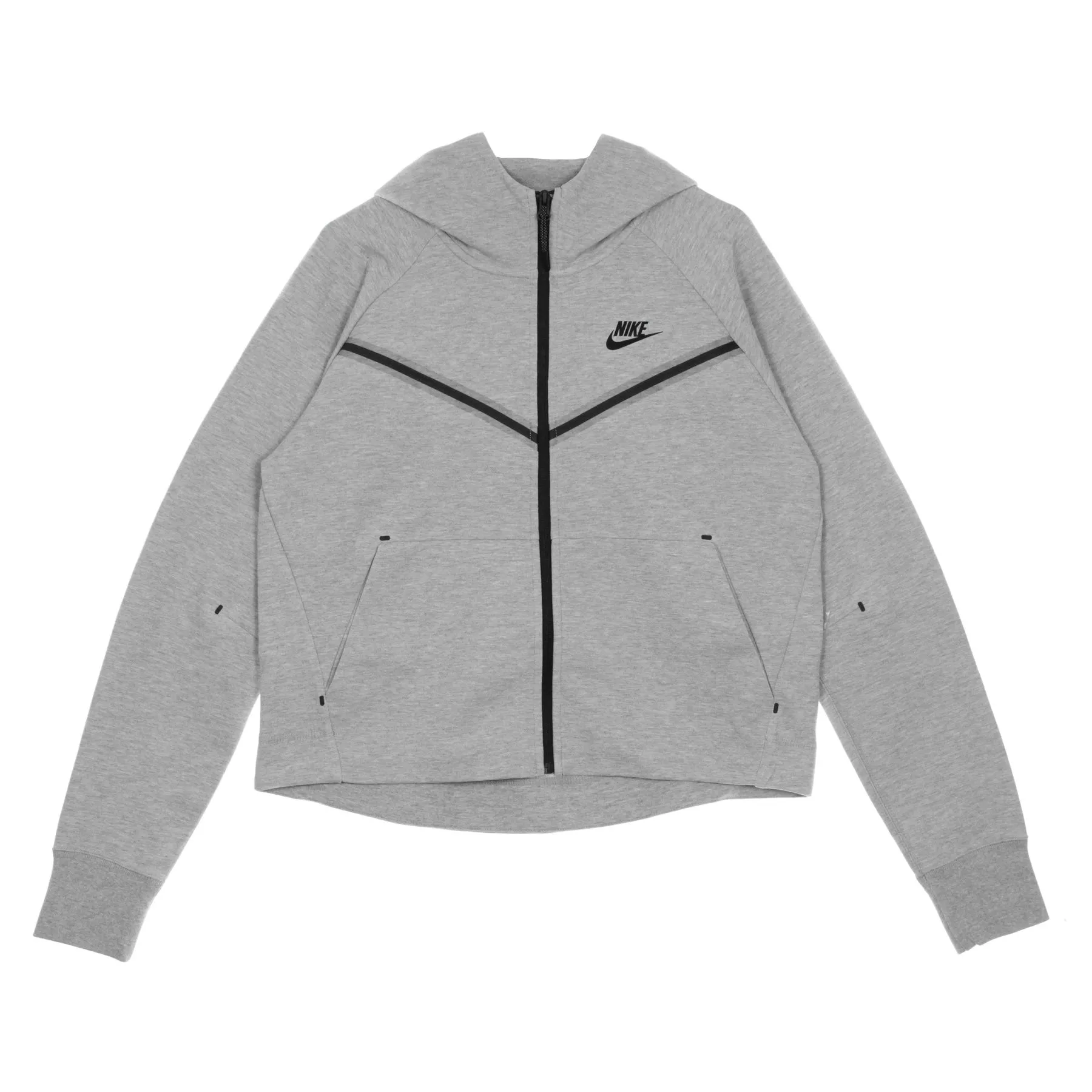 Felpa Leggera Cappuccio Zip Donna Sportswear Tech Fleece Dk Grey Heather/black