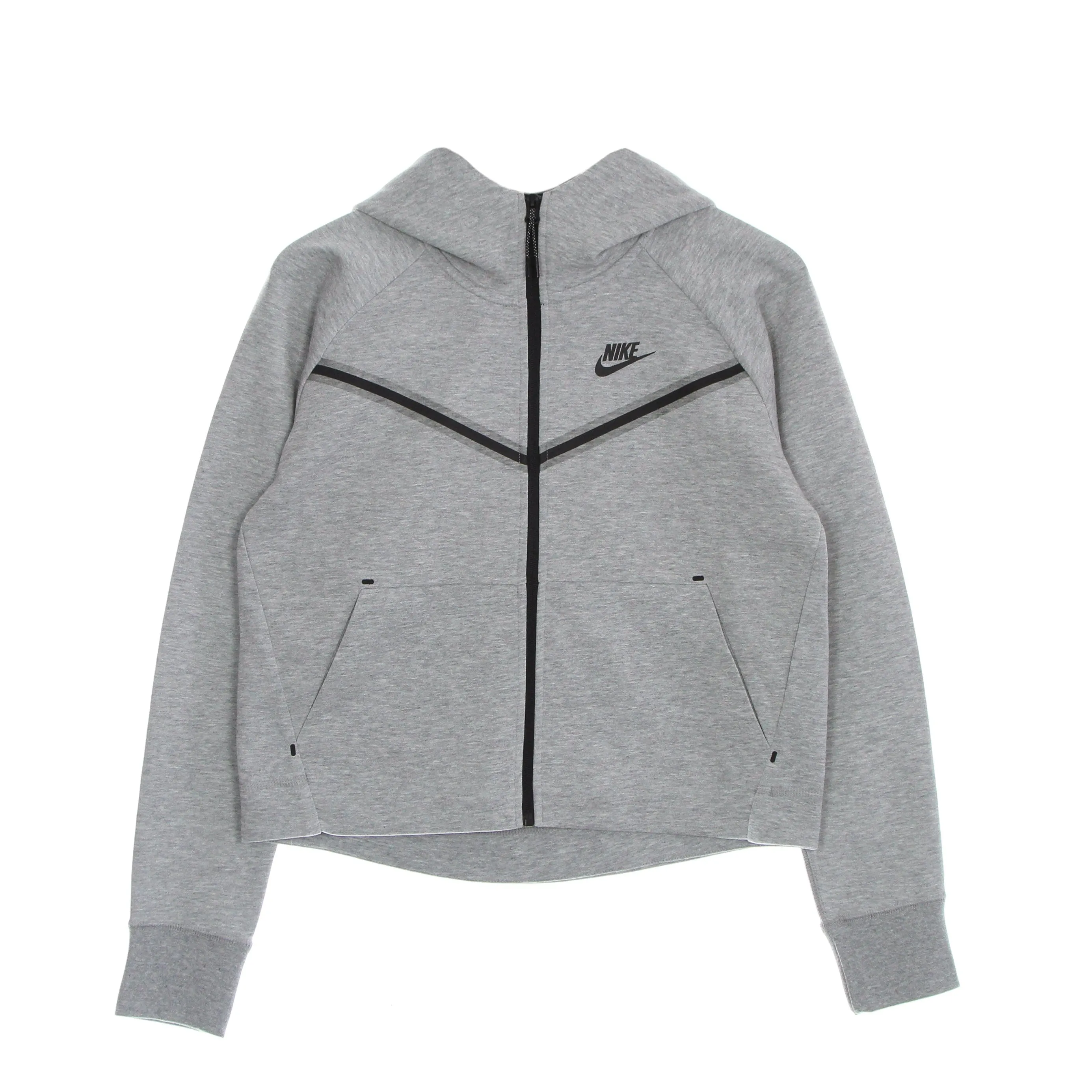 Felpa Leggera Cappuccio Zip Donna Sportswear Tech Fleece Dk Grey Heather/black