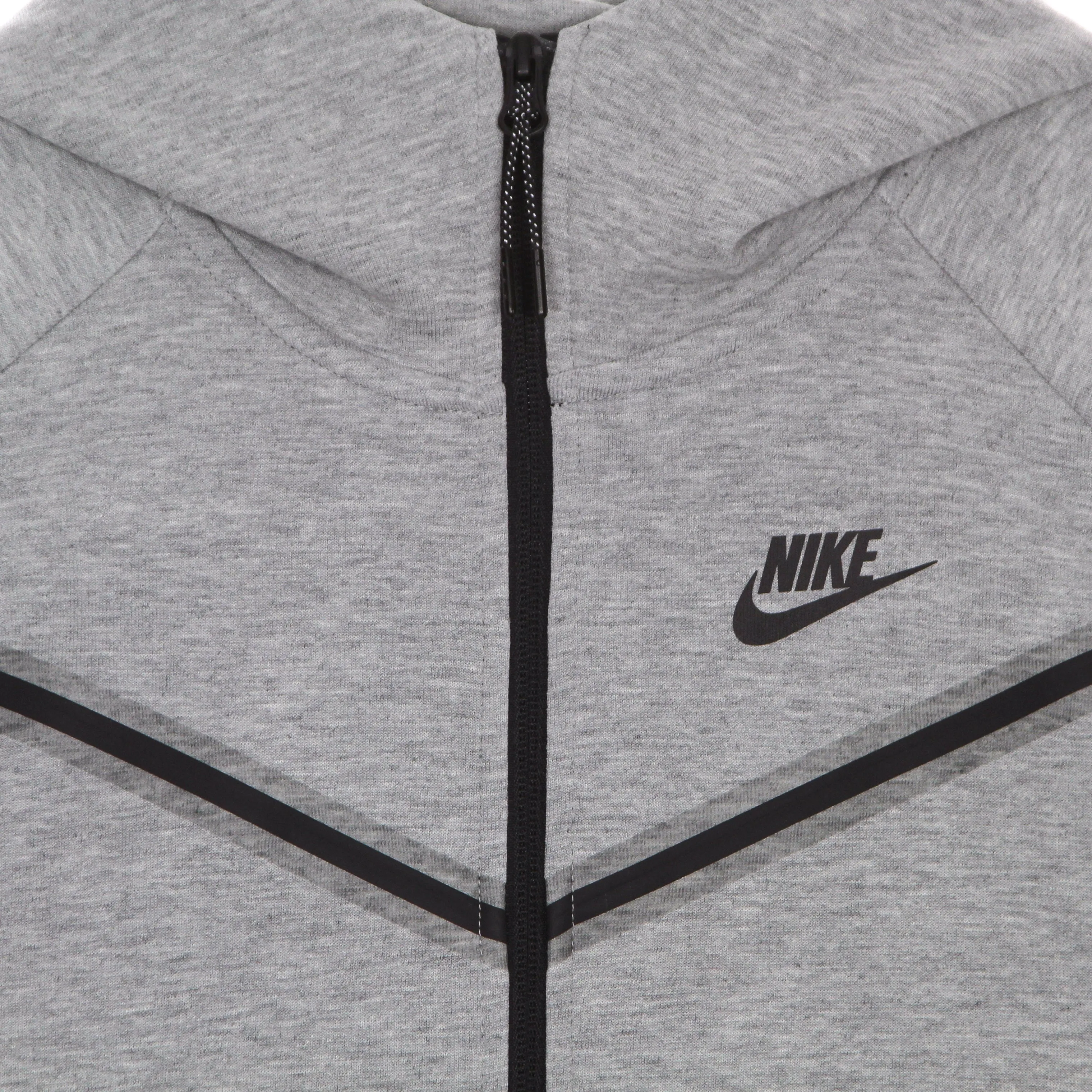 Felpa Leggera Cappuccio Zip Donna Sportswear Tech Fleece Dk Grey Heather/black