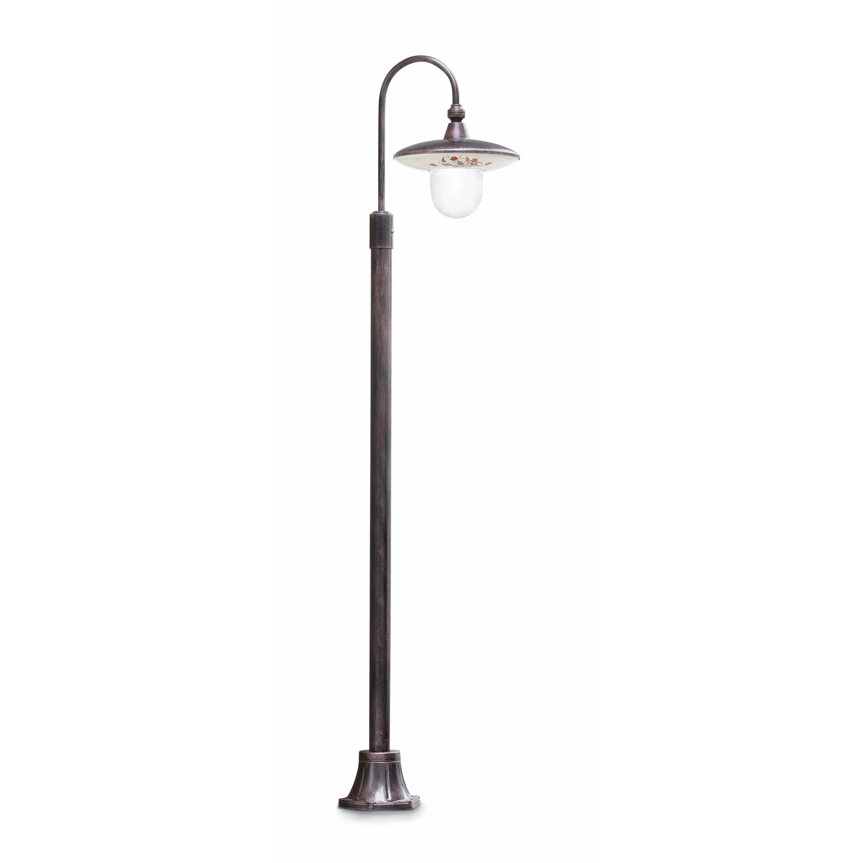 FerroLuce  Lampione da esterno in alluminio con paralume in ceramica decorata a mano Latina - 60W