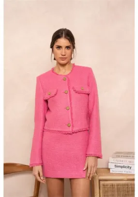 Giacca bouclé V2415 fucsia