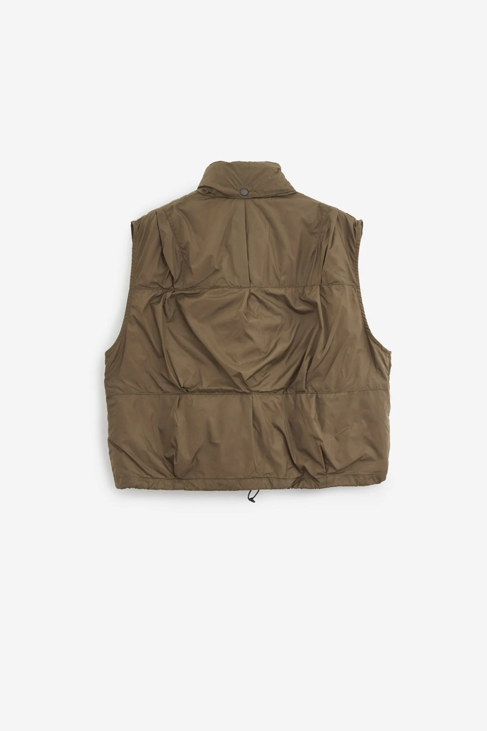 Gilet CROPPED EXHALE PUFFA in poliestere verde
