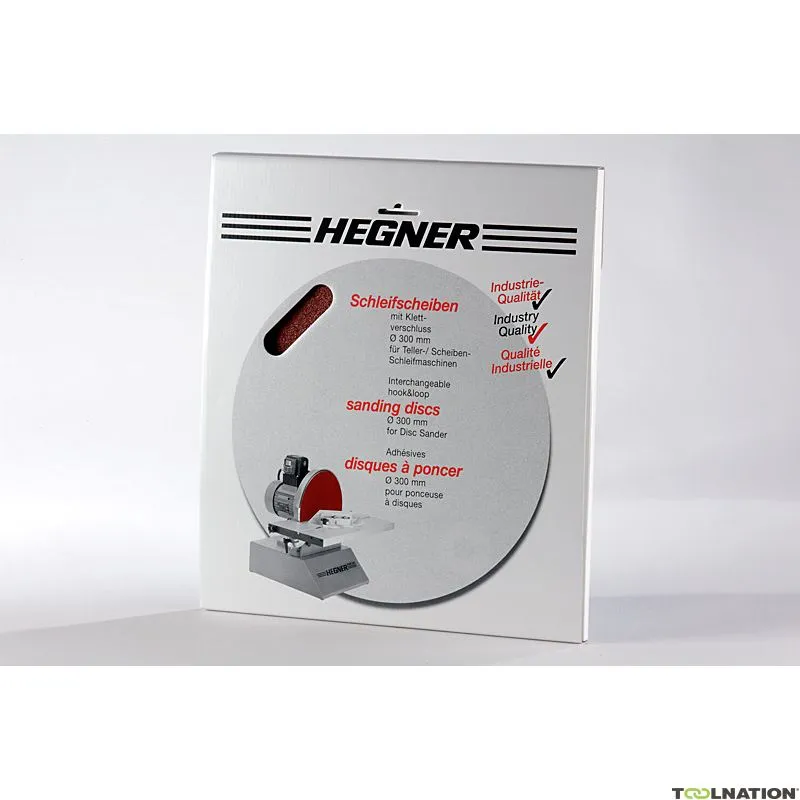 Hegner 116410002 Disco abrasivo con attacco a velcro per metallo 300 mm K80 3 pezzi