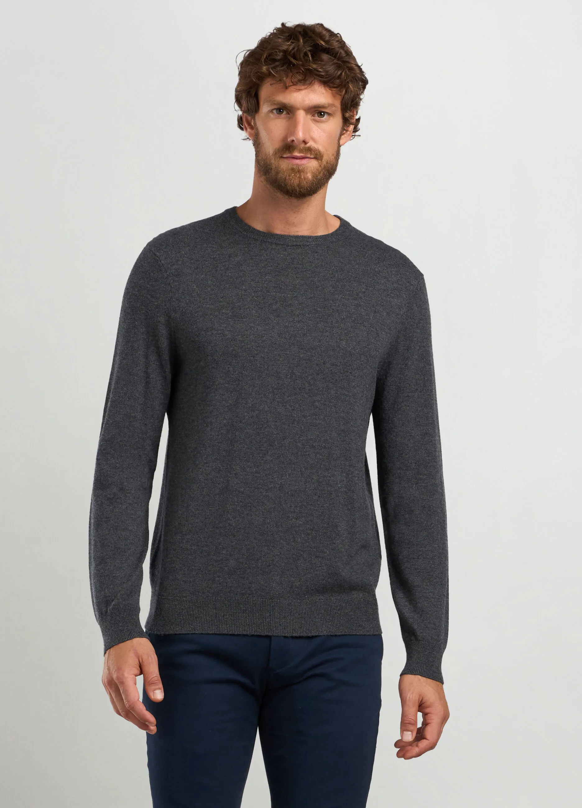 J. HART & BROS  Maglione girocollo in misto lana e cashmere uomo