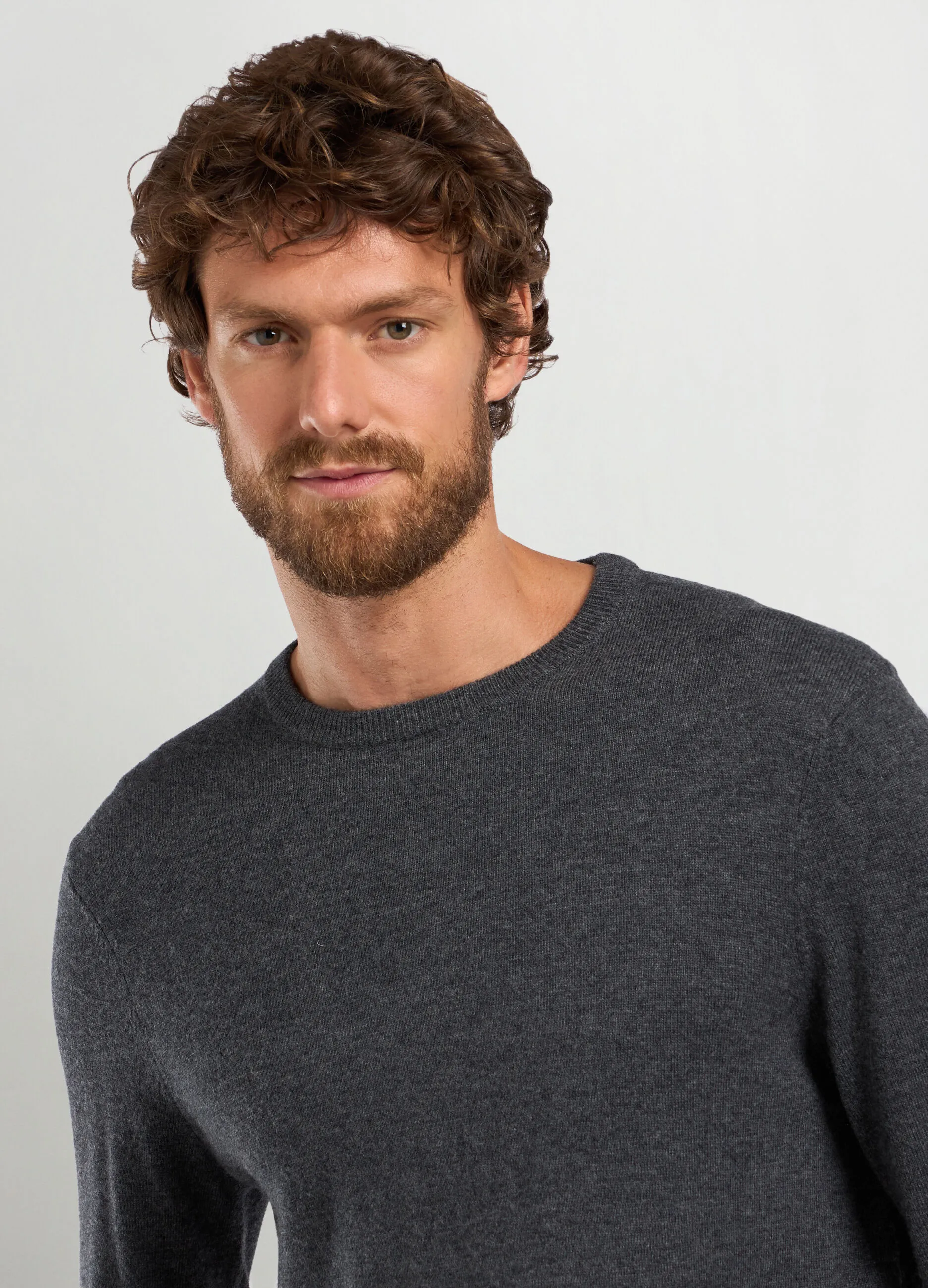 J. HART & BROS  Maglione girocollo in misto lana e cashmere uomo