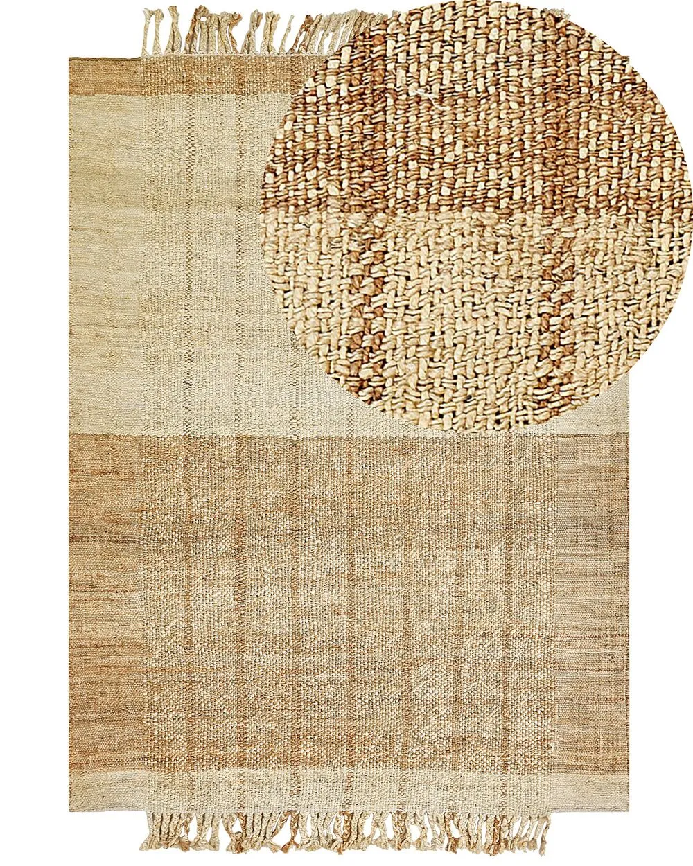 Jute Area Rug 160 x 230 cm Beige  KARKIN