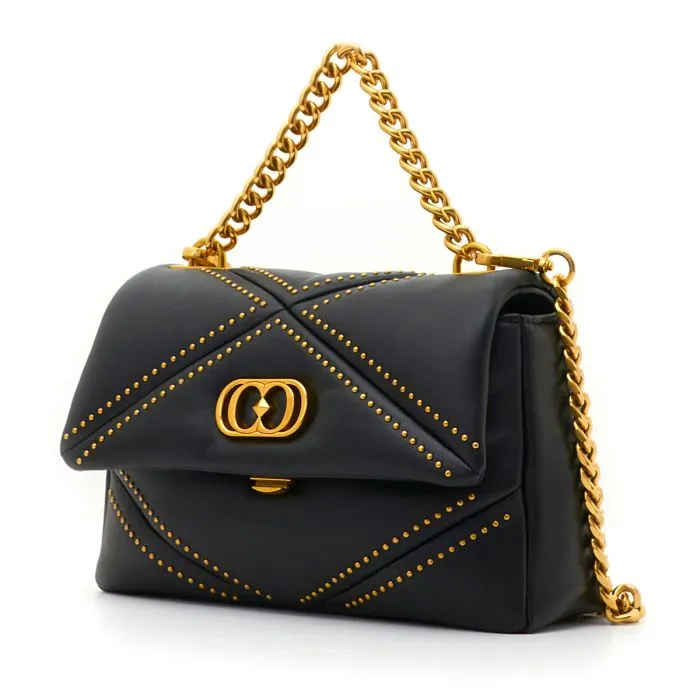 KING CROSS STEPHY MED.HAND BAG LEATHER BLACK