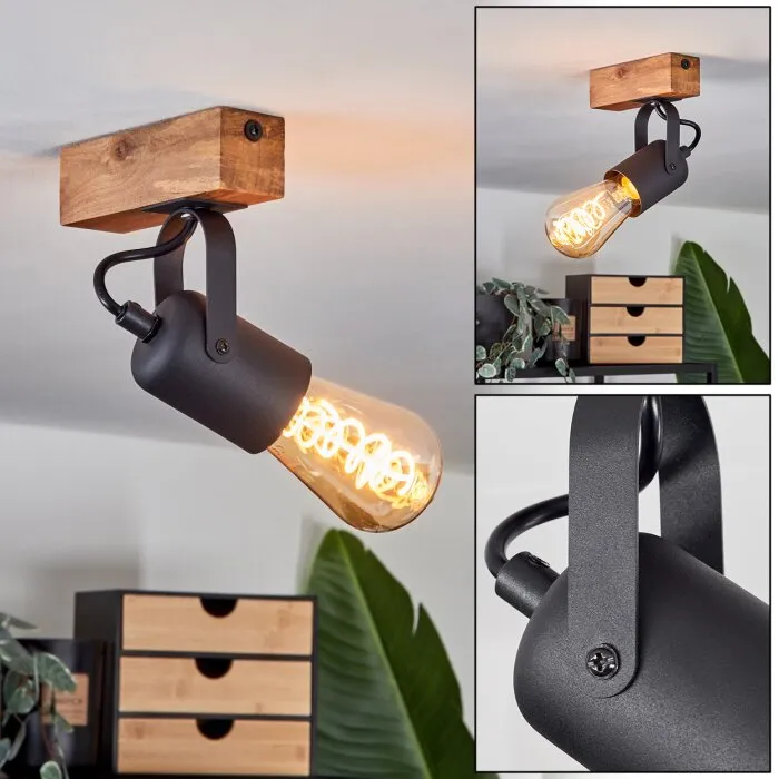 Kouk Plafoniera Écru, Nero, 1-Luce