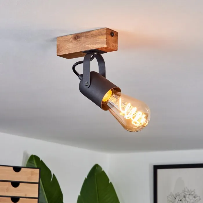 Kouk Plafoniera Écru, Nero, 1-Luce