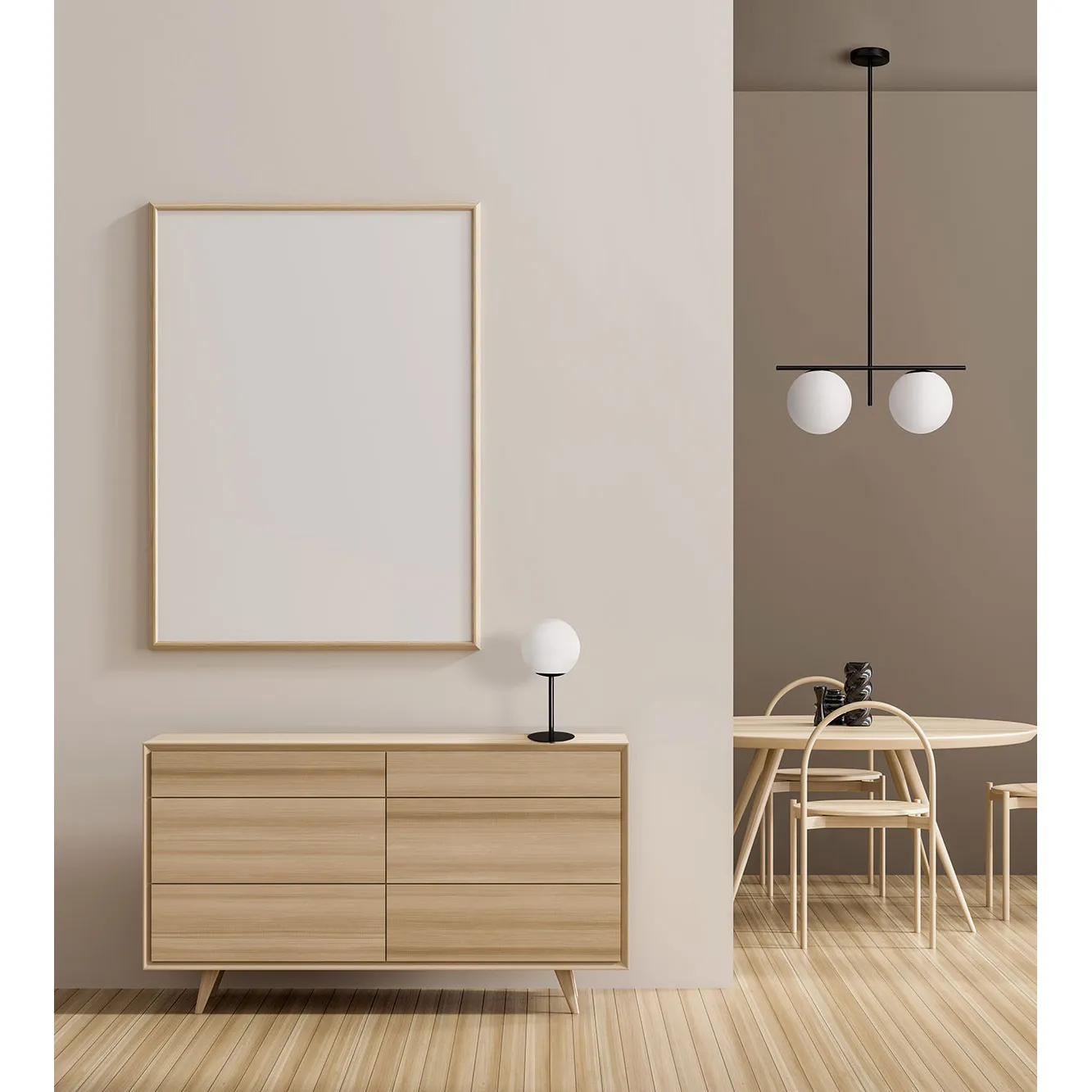 Lampada a Sospensione MILOOX – JUGEN Alluminio Nero a 2 Luci
