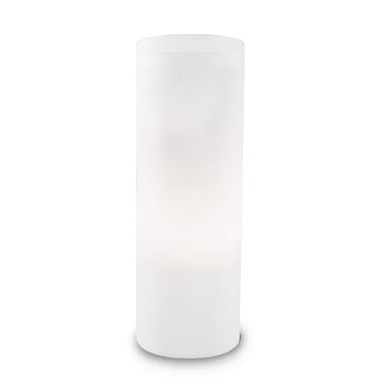 Lampada da tavolo Edo di vetro bianco, alta 35 cm