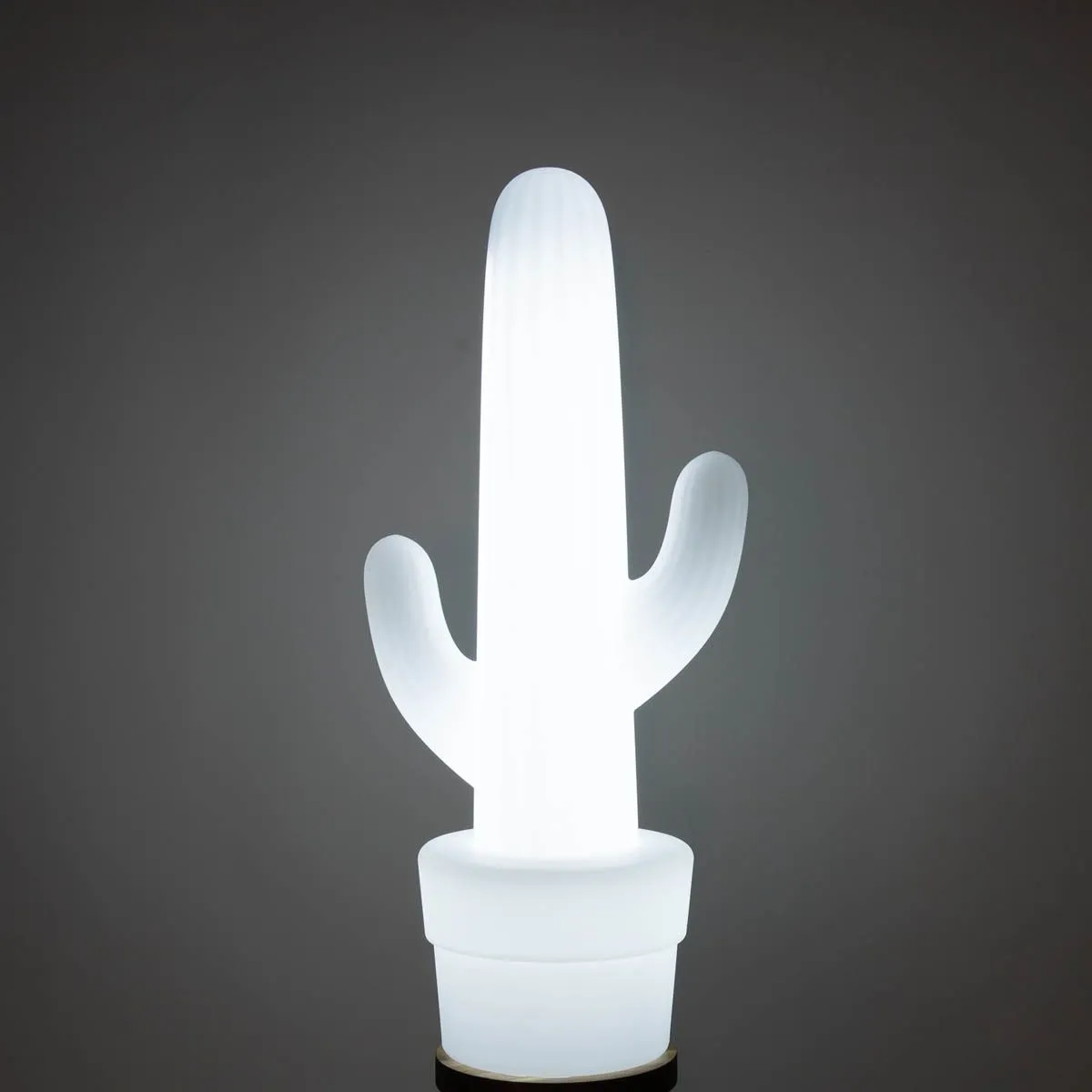 Lampada da terra da esterno bianca con LED ricaricabile IP65 - Kaktus