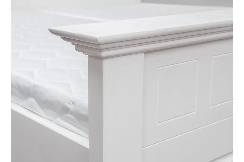 Letto shabby chic matrimoniale pino massello bianco 160x200