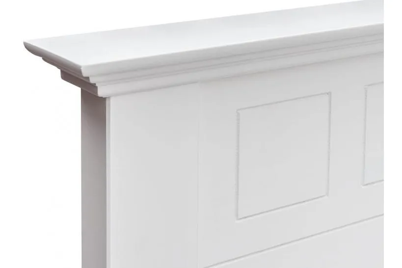 Letto shabby chic matrimoniale pino massello bianco 160x200