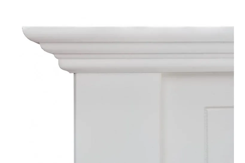 Letto shabby chic matrimoniale pino massello bianco 160x200