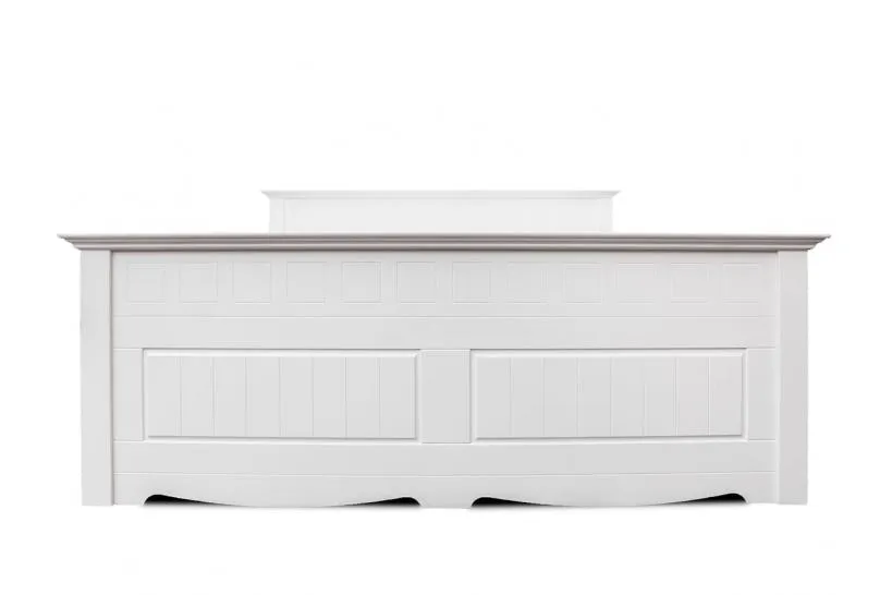 Letto shabby chic matrimoniale pino massello bianco 160x200