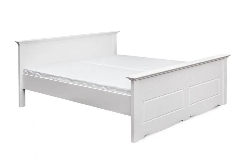 Letto shabby chic matrimoniale pino massello bianco 160x200