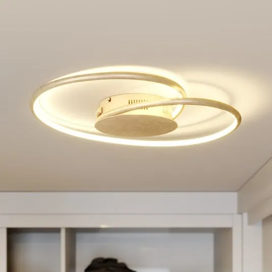 Lindby plafoniera LED Joline, Ø 45 cm, color oro, metallo