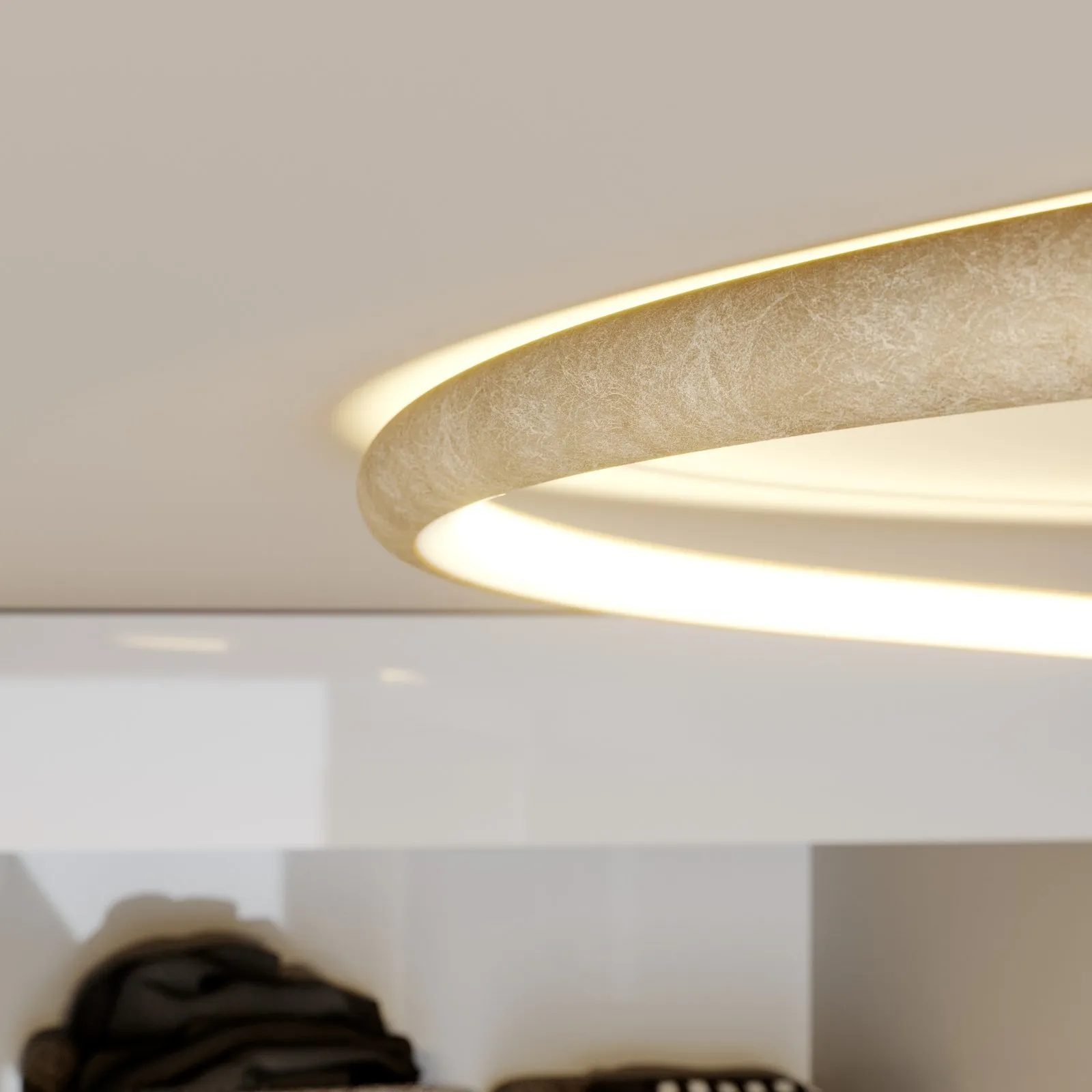 Lindby plafoniera LED Joline, Ø 45 cm, color oro, metallo