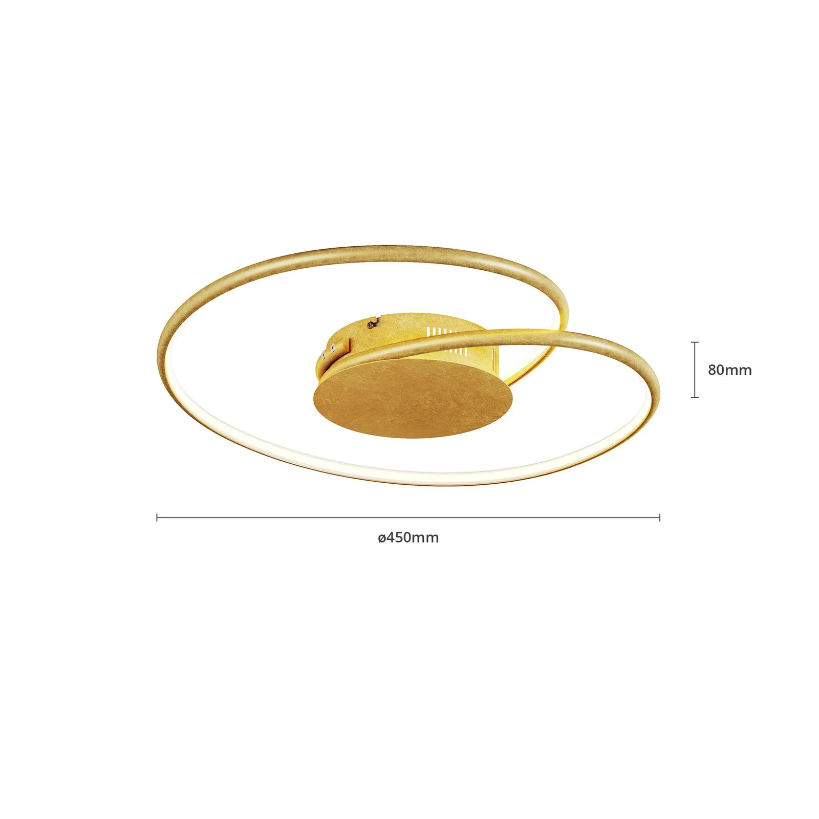Lindby plafoniera LED Joline, Ø 45 cm, color oro, metallo