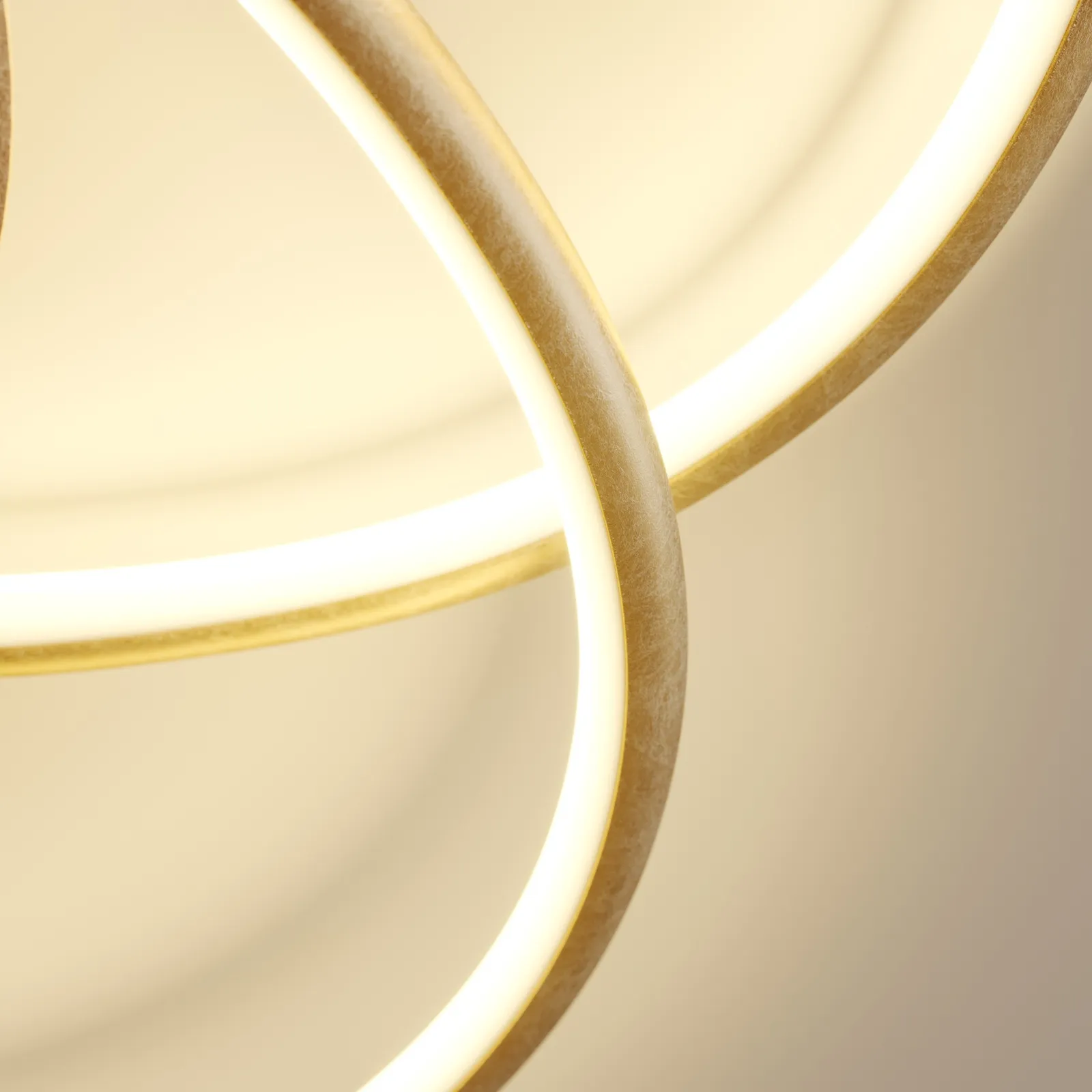 Lindby plafoniera LED Joline, Ø 45 cm, color oro, metallo