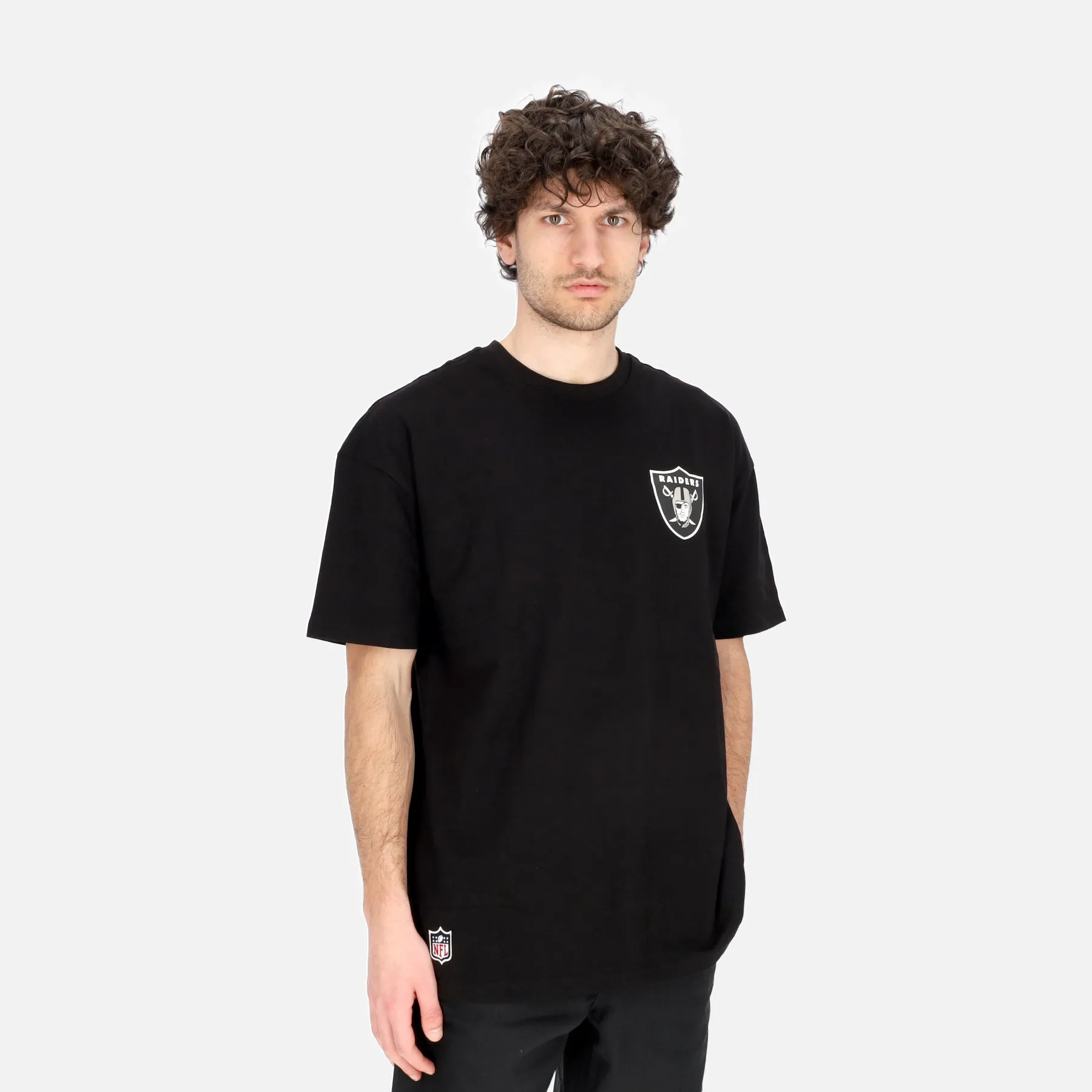 Maglietta Uomo Nfl Drop Shoulder Oversize Tee Lasrai Black/white