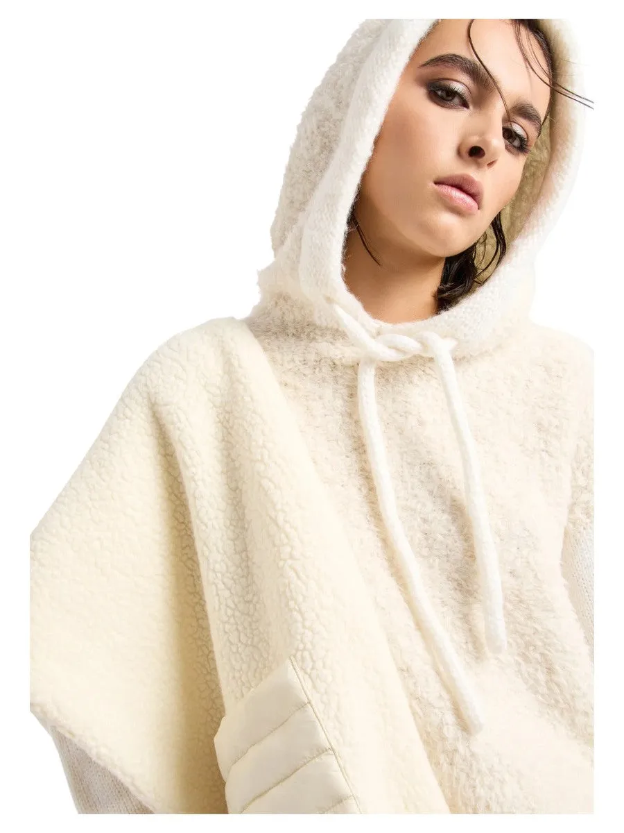 Maglione con cappuccio in tessuto effetto teddy e misto alpaca Capsule Chalet