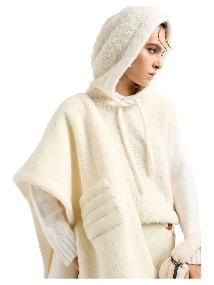 Maglione con cappuccio in tessuto effetto teddy e misto alpaca Capsule Chalet