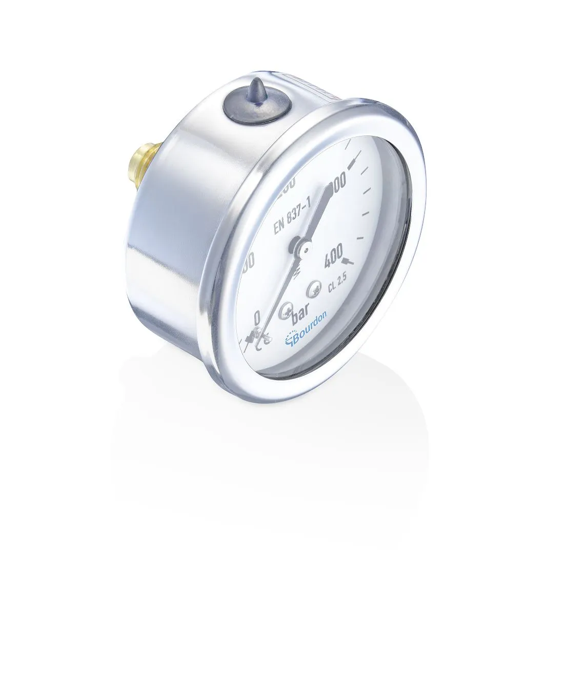 Manometro Bourdon, 0bar → 40bar max, G 1/4, Ø est. 63mm