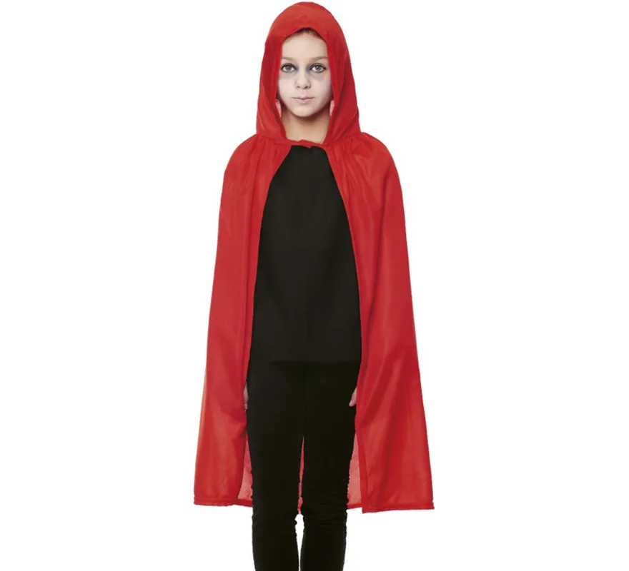 Mantella Maglia Cappuccio Rosso 90 cm Bambino