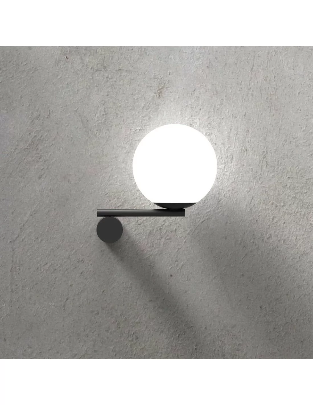 Marchetti Luna R1 Dx lampada da parete in metallo nero oro bianco