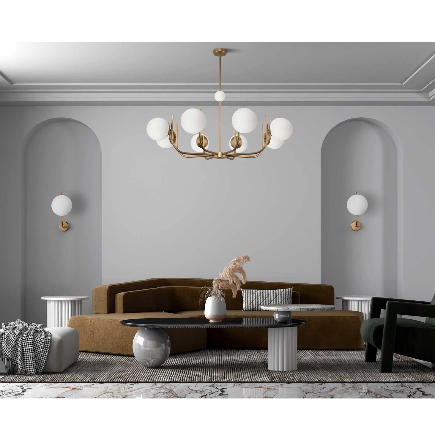 Maytoni  Lampadario piccolo diffusori in vetro a boccia in stile moderno Rendez-vous - 40W