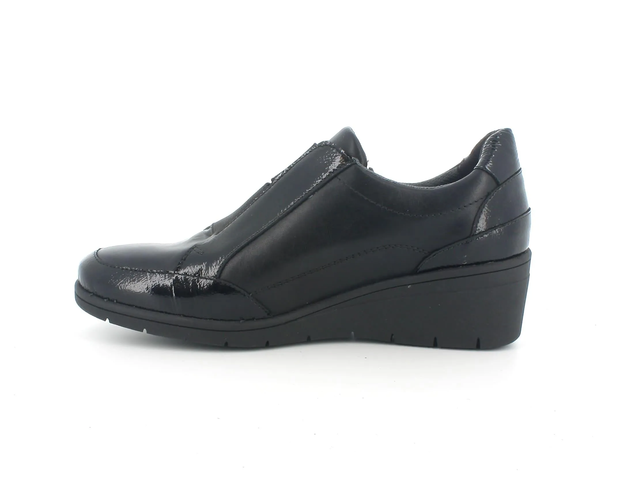 Melluso donna scarpe con zip in pelle nera