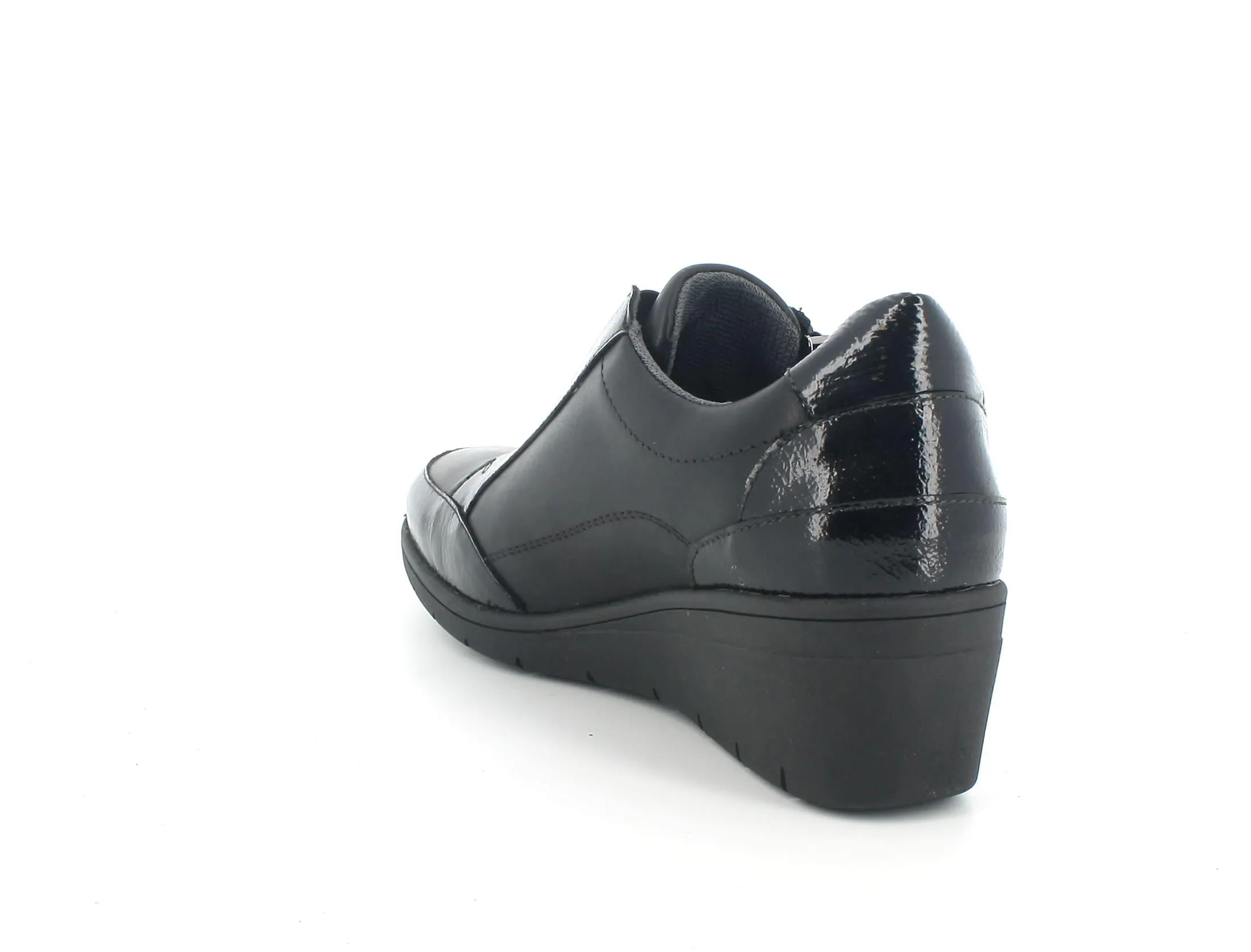 Melluso donna scarpe con zip in pelle nera