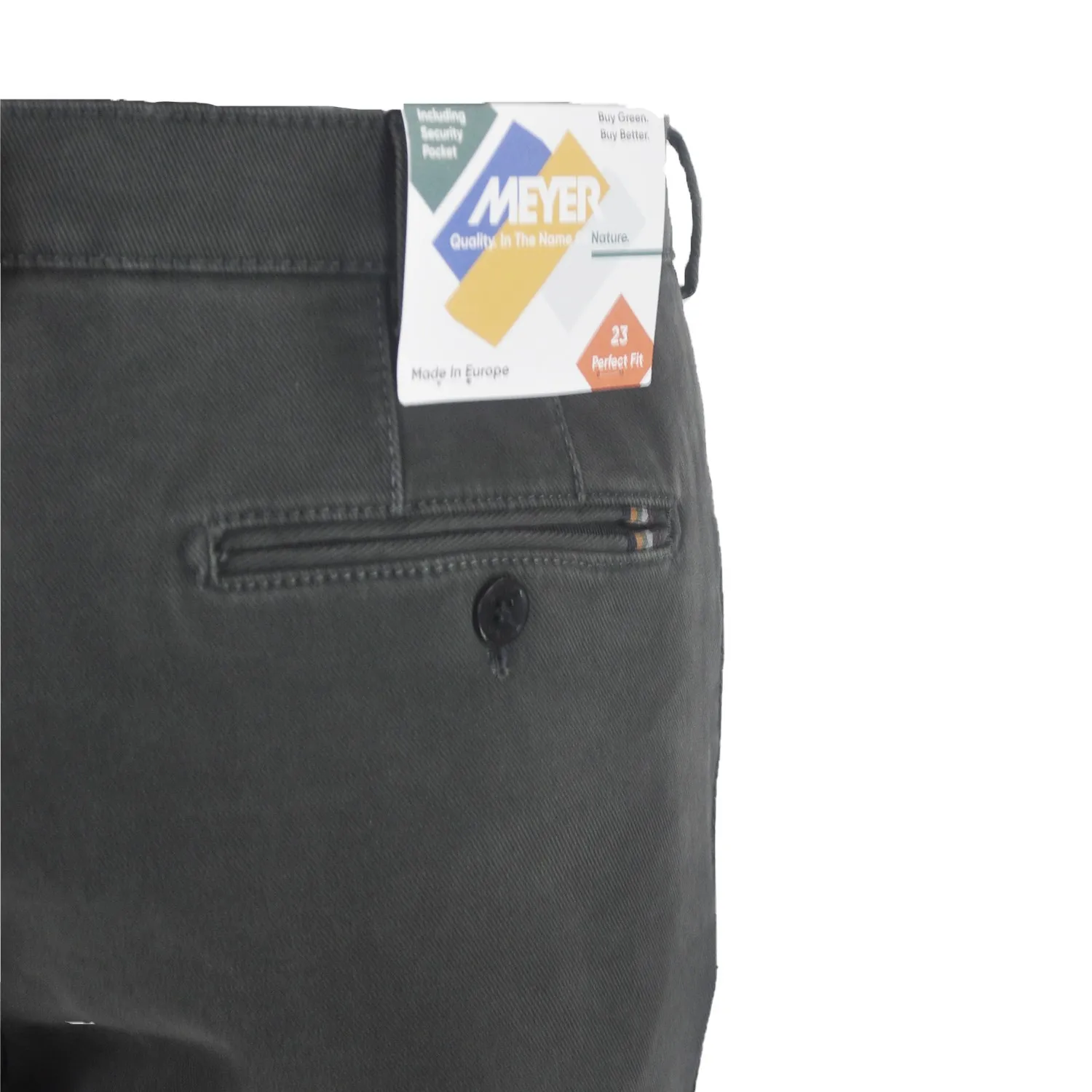 MEYER Pantaloni Stretch Autunno-Inverno Cotone Drop 4 Art.3525 Dubai col.08 Grigio Scuro