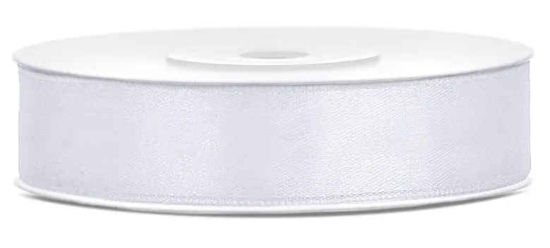 Nastro di raso bianco lungo 25m e largo 12mm