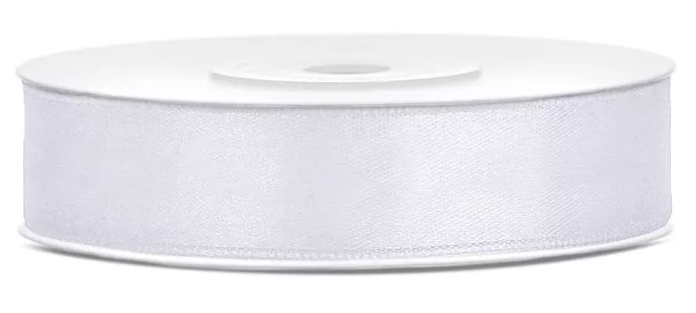 Nastro di raso bianco lungo 25m e largo 12mm