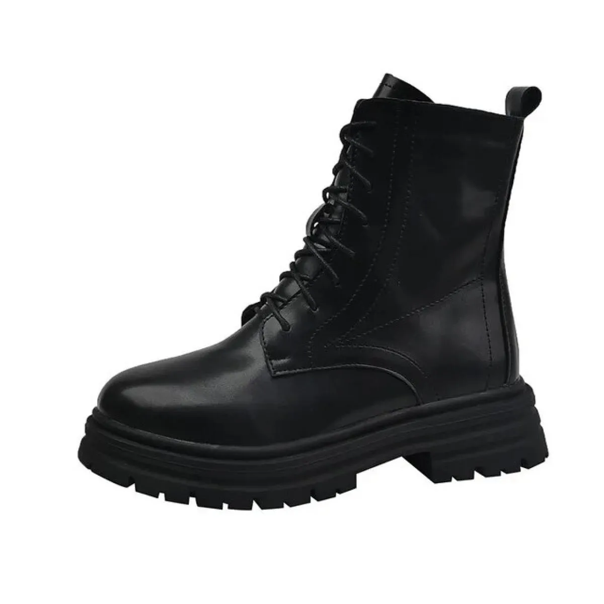 Nuovi stivali a metà polpaccio donna autunno inverno moda stringate stile britannico donna cerniera Botas Mujer stivali piattafo