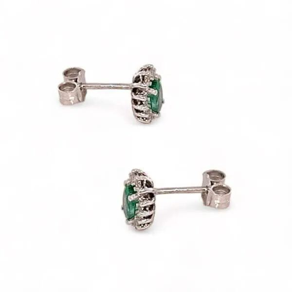 Orecchini smeraldo oro bianco e diamanti BON TON art. OR921
