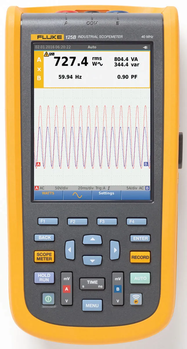 Oscilloscopio Palmare Fluke 125B, 2 ch. analogici, 40MHz, Cert. ISO