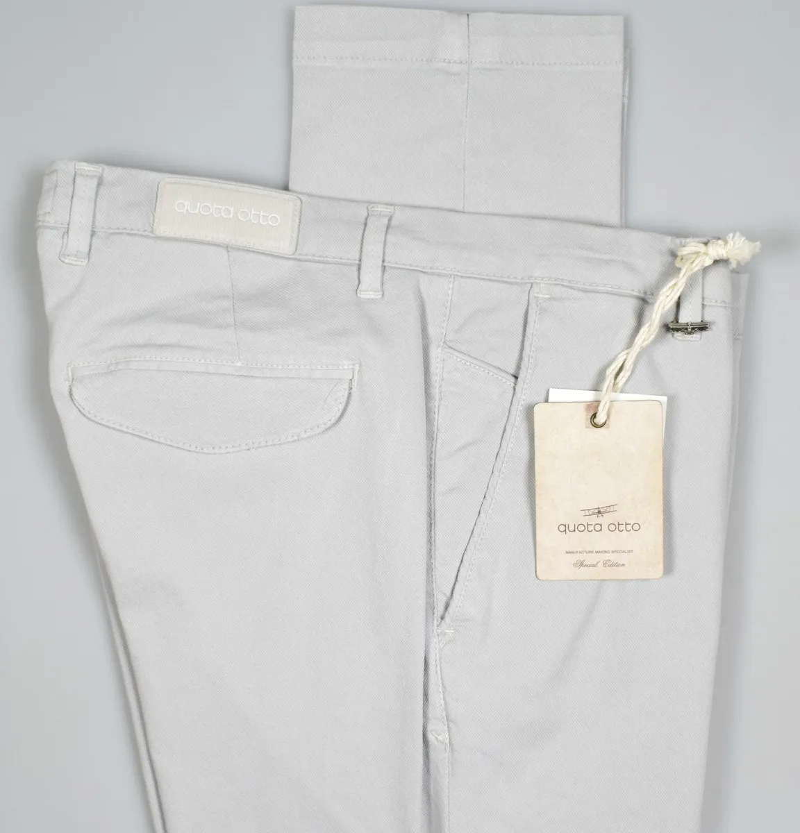 Pantalone in cotone stretch operato quota otto slim fit in cinque colori