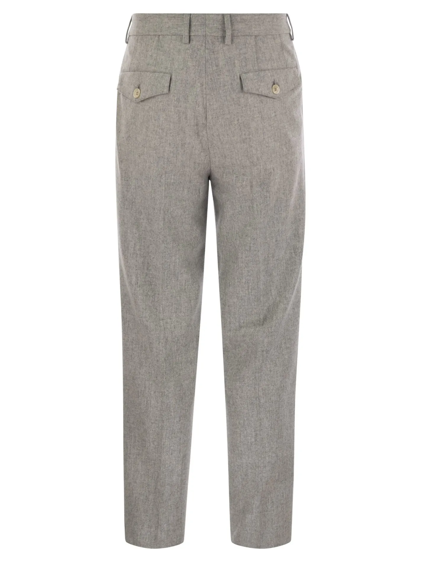 Pantalone leisure fit in flanella di lana vergine con doppia pince