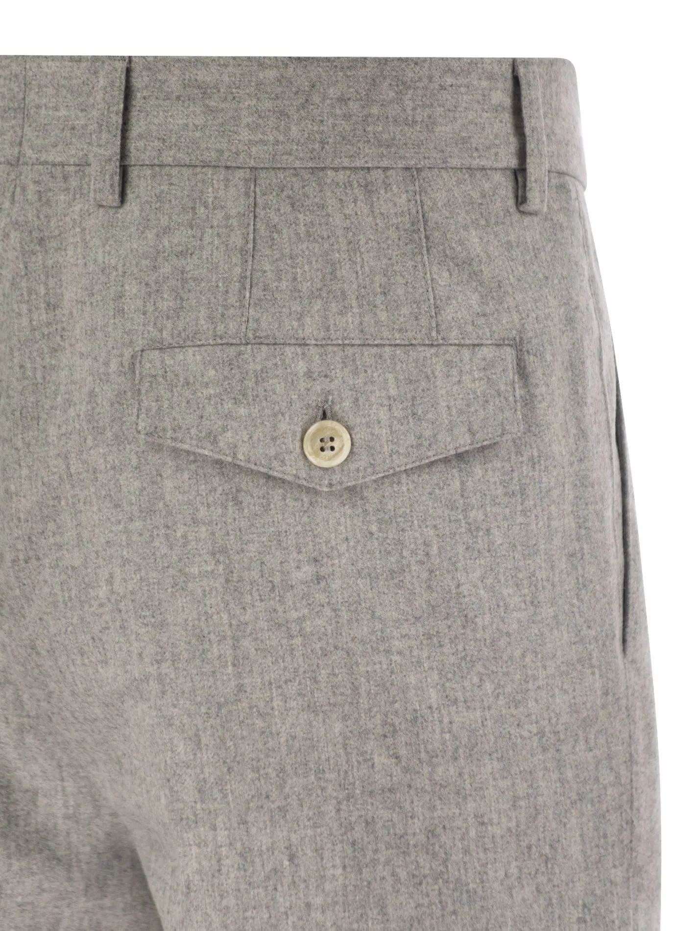 Pantalone leisure fit in flanella di lana vergine con doppia pince