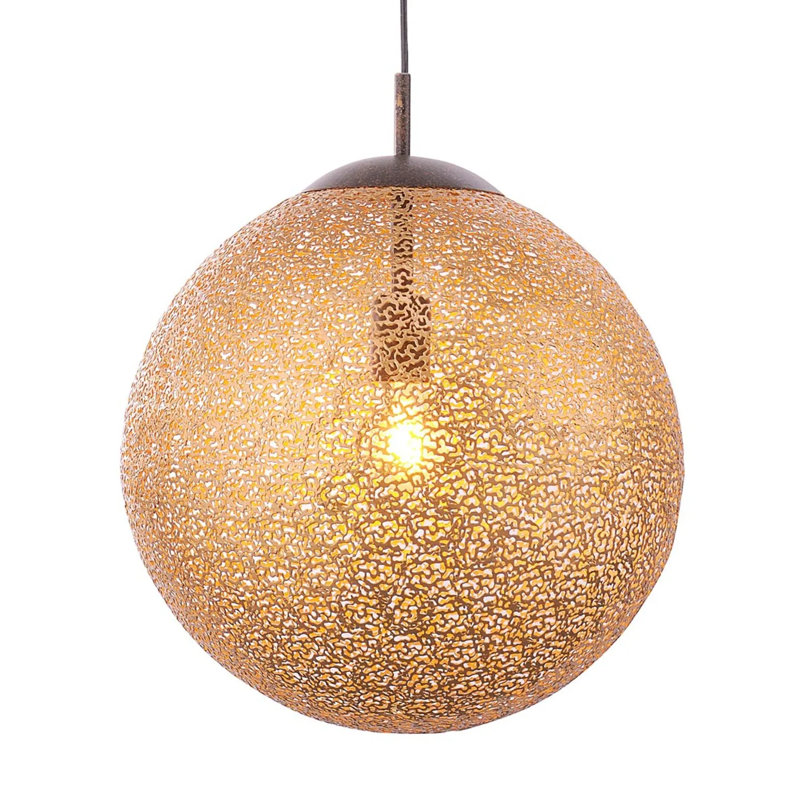 Paul Neuhaus lampada a sospensione Greta, Ø 40 cm, colore oro, metallo